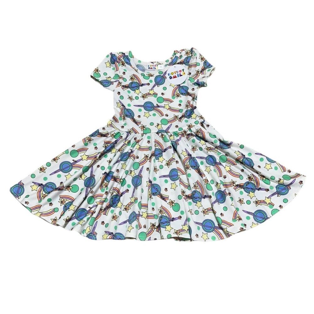 Dot Dot Smile Girls 2T Classic Cap Dress Celestial Planet Rainbow Skater NWT NEW